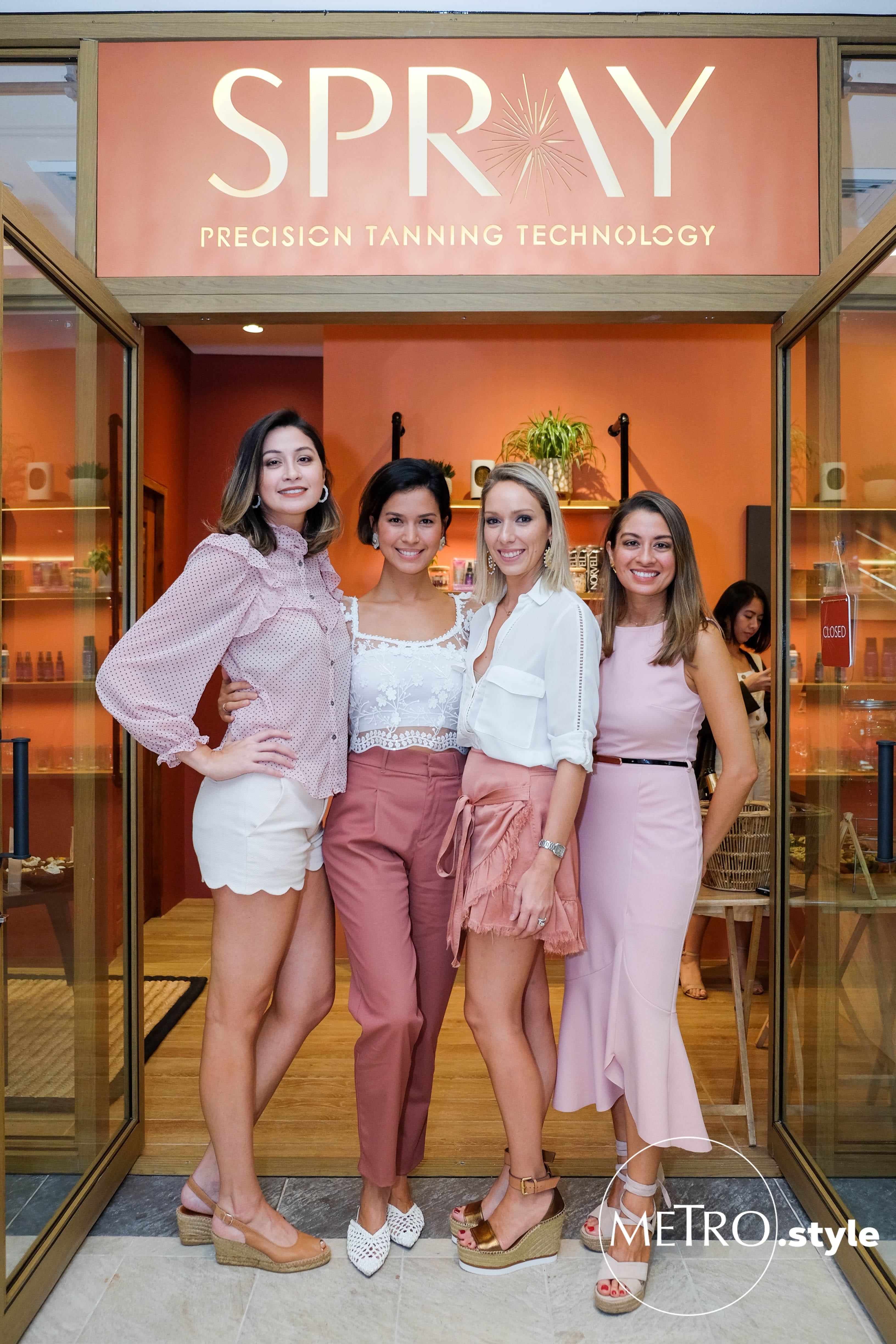 From left: Catalina Varona, Jessica Kienle Maxwell, Fabienne Aboitiz, and Nicole Sala opened contemporary tanning studio Spray in Power Plant Mall. From left: Catalina Varona, Jessica Kienle Maxwell, Fabienne Aboitiz, and Nicole Sala opened contemporary tanning studio Spray in Power Plant Mall.